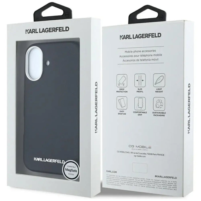 Karl Lagerfeld Saffiano Full Wrapped Elongated Metal Logo