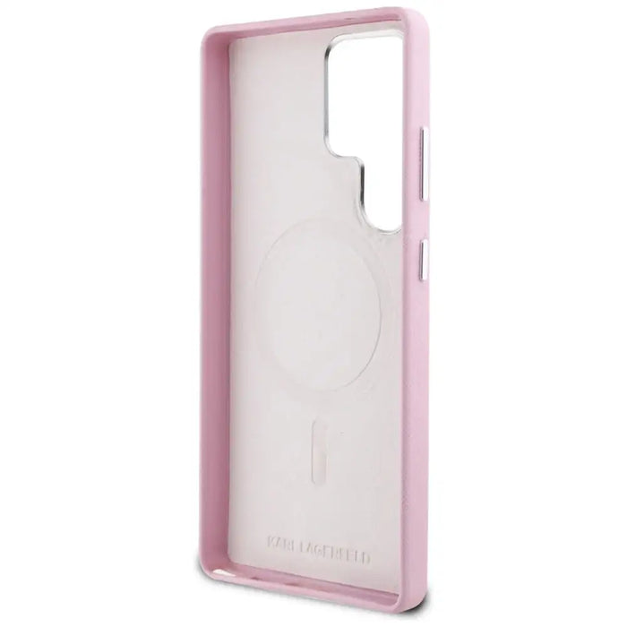 Karl Lagerfeld Saffiano Full Wrapped Elongated Metal Logo