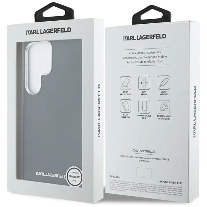 Karl Lagerfeld Saffiano Full Wrapped Elongated Metal Logo