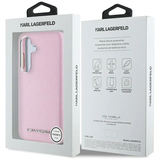 Karl Lagerfeld Saffiano Full Wrapped Elongated Metal Logo