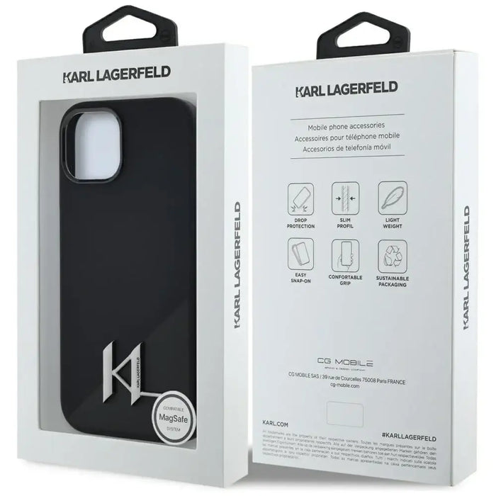 Karl Lagerfeld Silicone Shadow Metal Initial MagSafe Case