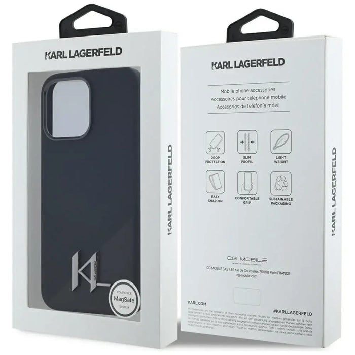 Karl Lagerfeld Silicone Shadow Metal Initial MagSafe Case