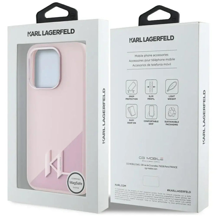 Karl Lagerfeld Silicone Shadow Metal Initial MagSafe Case