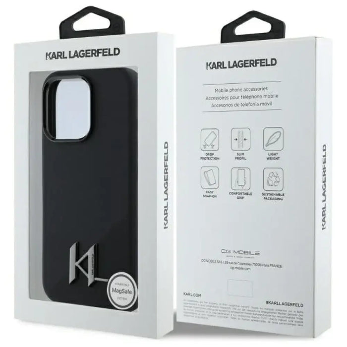 Karl Lagerfeld Silicone Shadow Metal Initial MagSafe Case