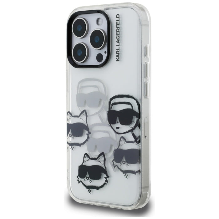 Karl Lagerfeld IML Multi K&C Head Pattern Case за iPhone 16 Pro - прозрачен