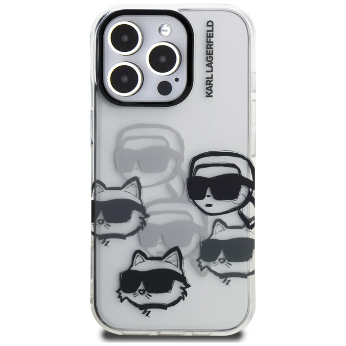 Karl Lagerfeld IML Multi K&C Head Pattern Case за iPhone 16 Pro - прозрачен