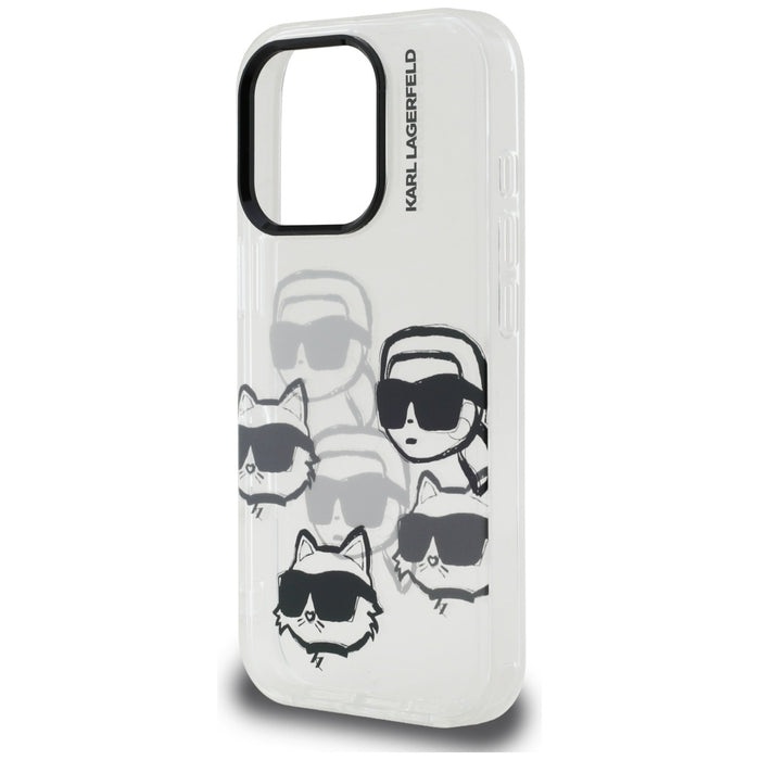 Karl Lagerfeld IML Multi K&C Head Pattern Case за iPhone 16 Pro - прозрачен