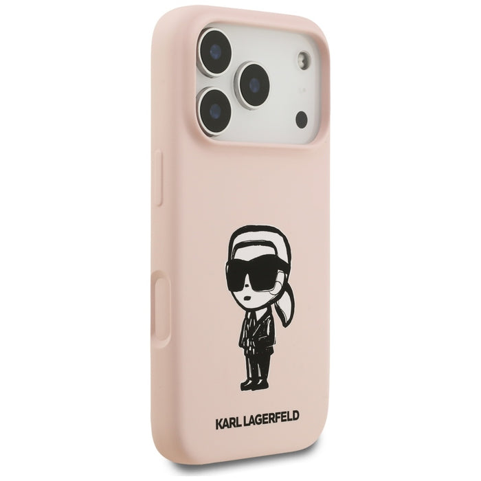Силиконов калъф Karl Lagerfeld Karl Sketch & Logo MagSafe за iPhone 17 Pro Max - розов