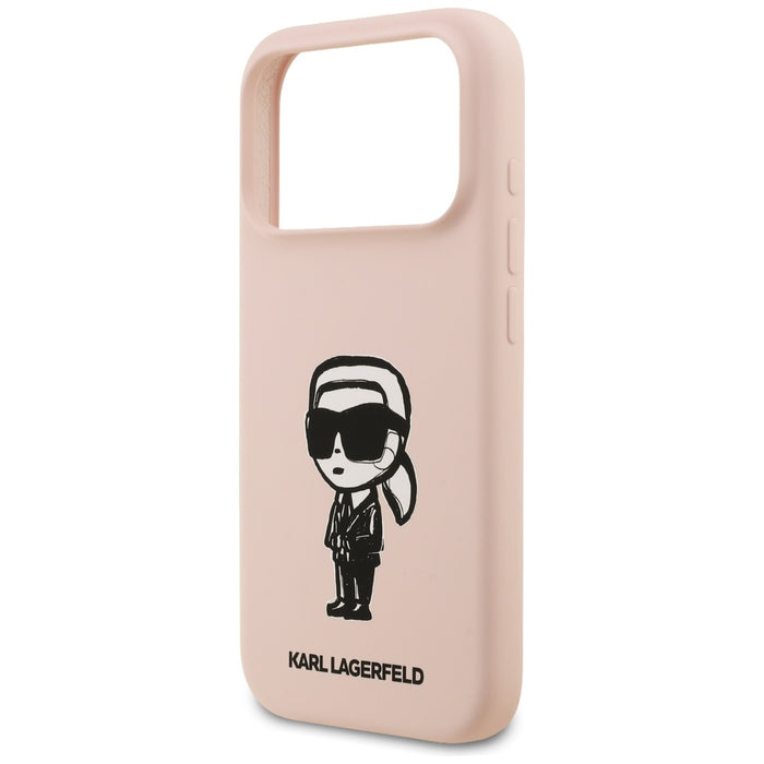 Силиконов калъф Karl Lagerfeld Karl Sketch & Logo MagSafe за iPhone 17 Pro Max - розов