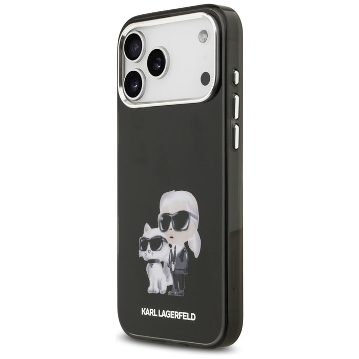 Кейс Karl Lagerfeld IML Aquarelle с лого и емблема Karl & Choupette за iPhone 17 Pro - черен