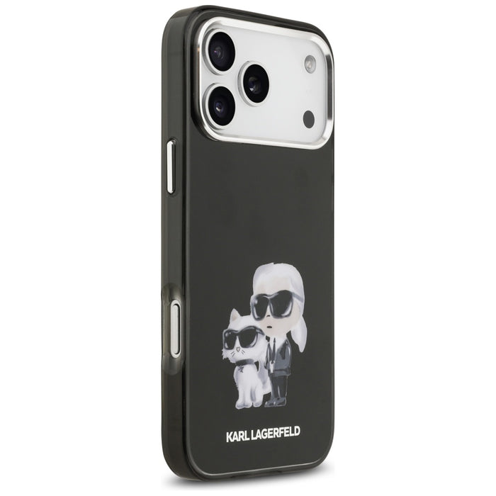 Кейс Karl Lagerfeld IML Aquarelle с лого и емблема Karl & Choupette за iPhone 17 Pro - черен