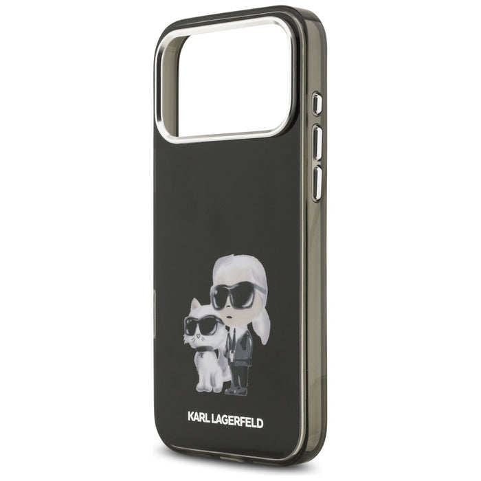 Кейс Karl Lagerfeld IML Aquarelle с лого и емблема Karl & Choupette за iPhone 17 Pro - черен