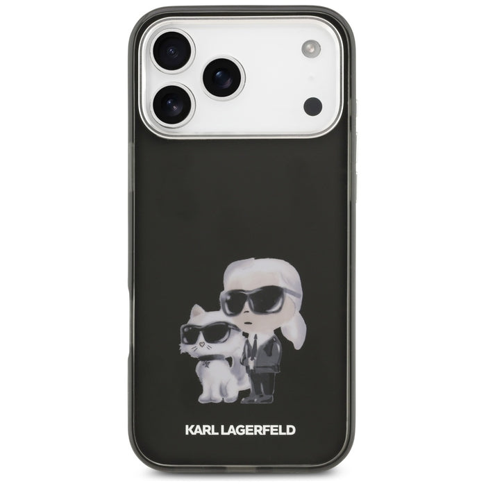 Кейс Karl Lagerfeld IML Aquarelle с лого и емблема Karl & Choupette за iPhone 17 Pro - черен