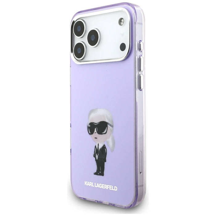 Кейс Karl Lagerfeld IML Aquarelle Karl & Choupette & Logo MagSafe за iPhone 17 Pro Max - лилав