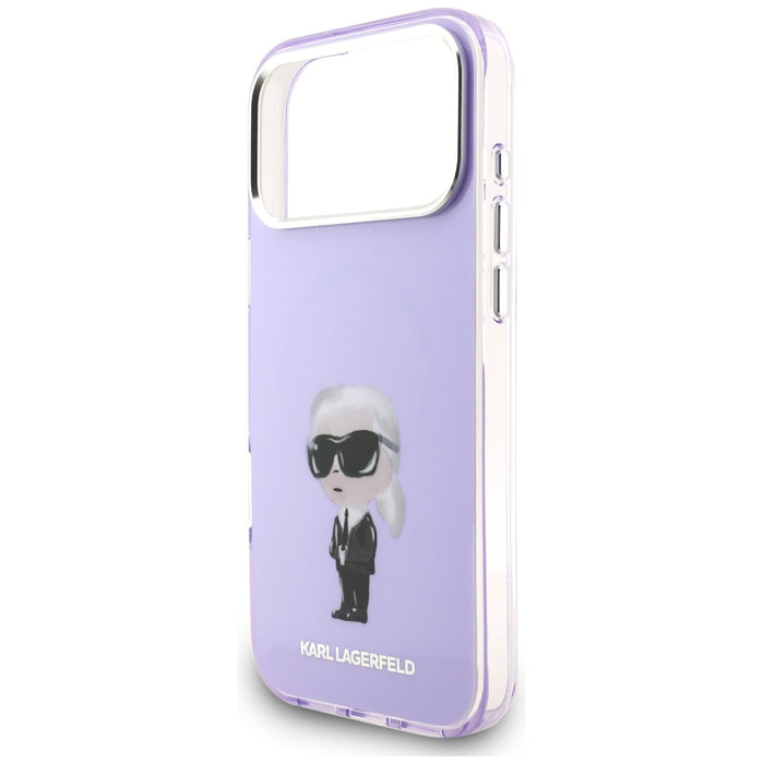 Кейс Karl Lagerfeld IML Aquarelle Karl & Choupette & Logo MagSafe за iPhone 17 Pro Max - лилав