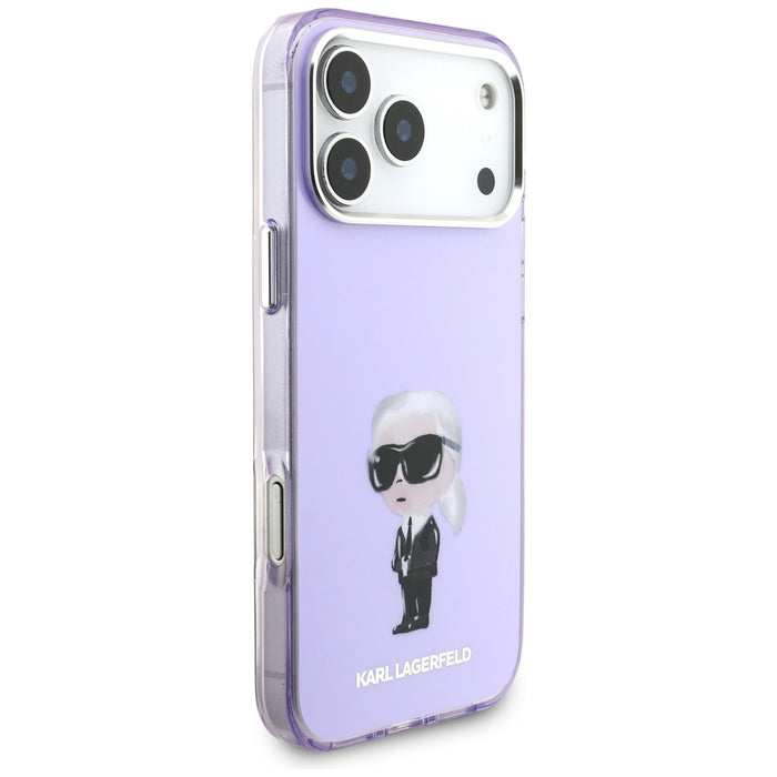 Кейс Karl Lagerfeld IML Aquarelle Karl & Choupette & Logo MagSafe за iPhone 17 Pro Max - лилав