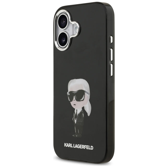 Кейс Karl Lagerfeld IML Aquarelle Karl & Logo MagSafe за iPhone 17 - черен