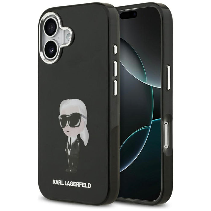 Кейс Karl Lagerfeld IML Aquarelle Karl & Logo MagSafe за iPhone 17 - черен