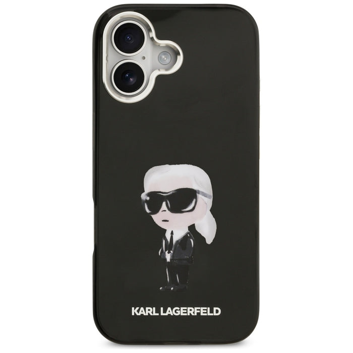Кейс Karl Lagerfeld IML Aquarelle Karl & Logo MagSafe за iPhone 17 - черен
