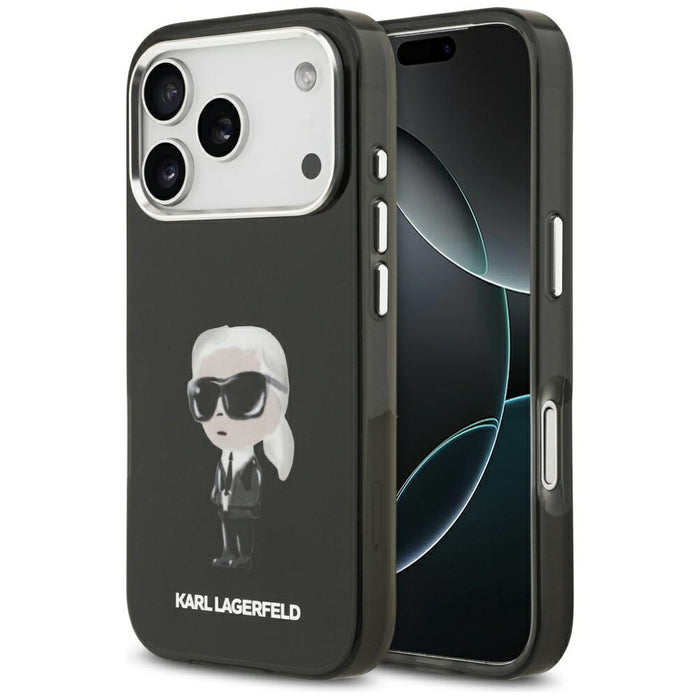 Кейс Karl Lagerfeld IML Aquarelle Karl & Logo MagSafe за iPhone 17 Pro - черен