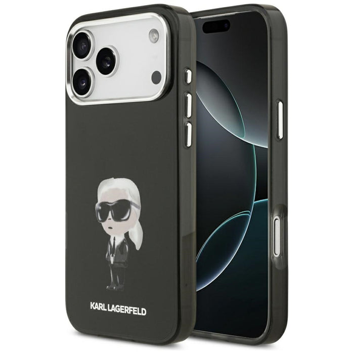 Кейс Karl Lagerfeld IML Aquarelle Karl & Logo MagSafe за iPhone 17 Pro Max - черен