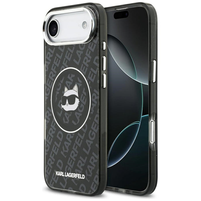 Кейс за iPhone Air с лого на Karl Lagerfeld IML Choupette - MagSafe - черен