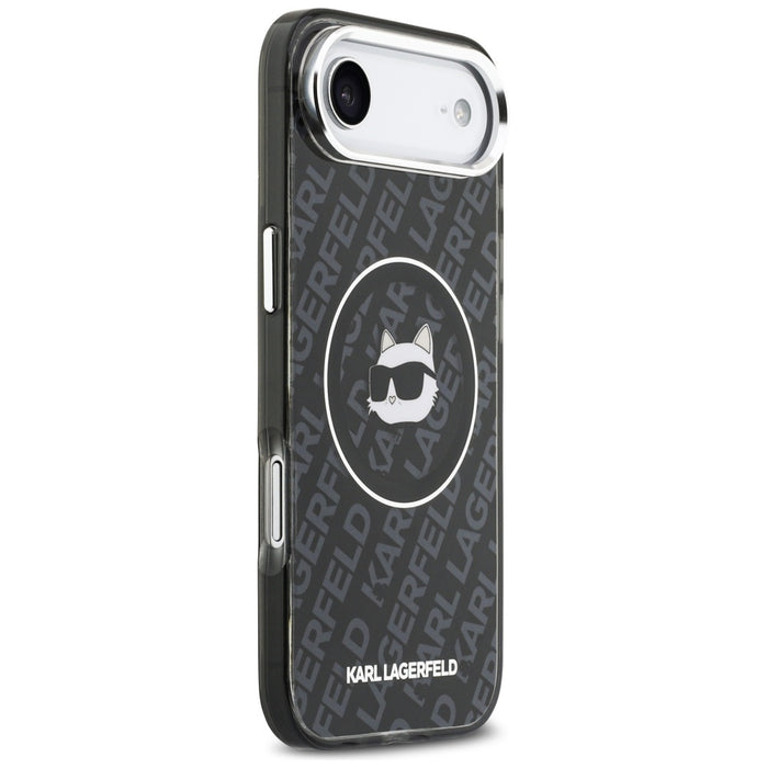 Кейс за iPhone Air с лого на Karl Lagerfeld IML Choupette - MagSafe - черен