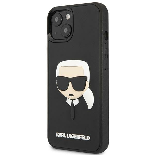 Кейс Karl Lagerfeld 3D с каучукова глава на Карл за iPhone 13 / 14 / 15 - черен