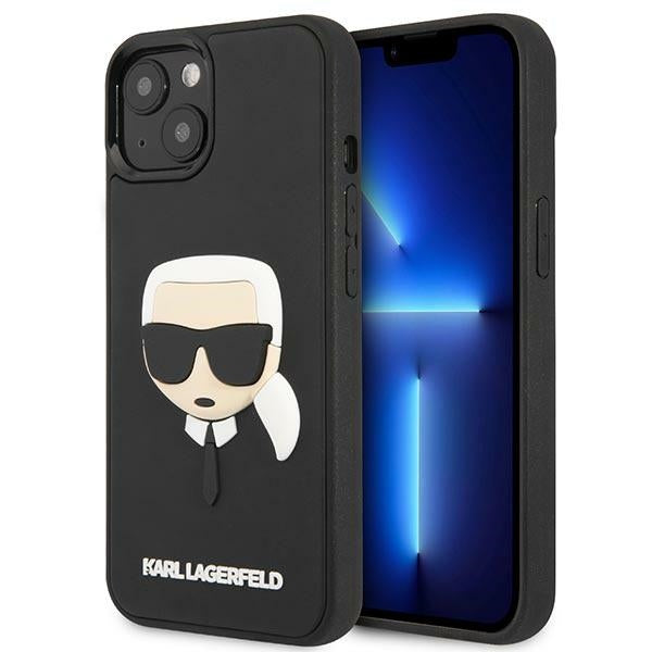 Кейс Karl Lagerfeld 3D с каучукова глава на Карл за iPhone 13 / 14 / 15 - черен