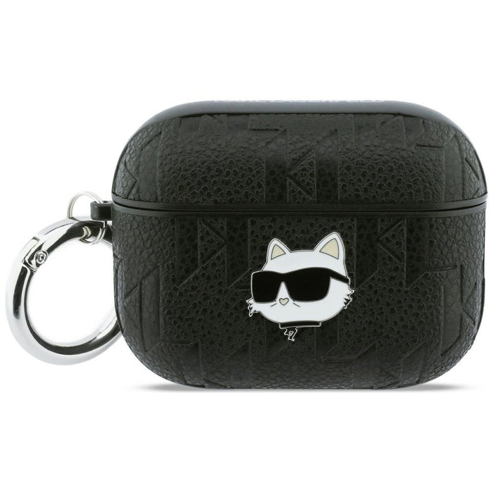 Калъф Karl Lagerfeld Monogram Choupette Head за AirPods Pro 3 - черен