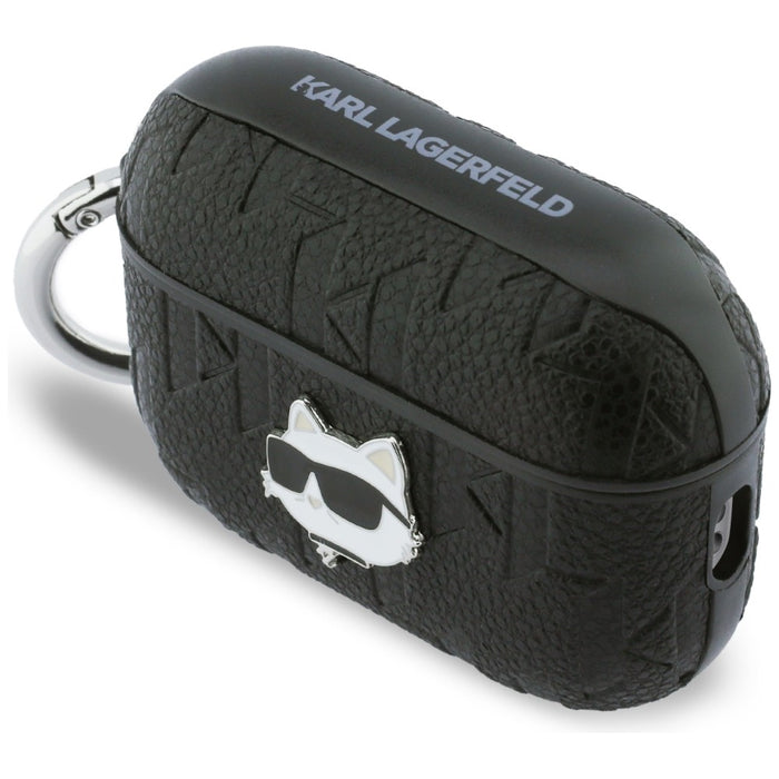 Калъф Karl Lagerfeld Monogram Choupette Head за AirPods Pro 3 - черен