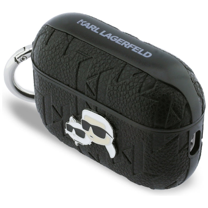 Калъф Karl Lagerfeld Monogram Karl & Choupette Head за AirPods Pro 3 - черен
