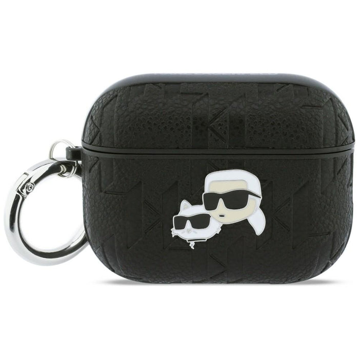 Калъф Karl Lagerfeld Monogram Karl & Choupette Head за AirPods Pro 3 - черен