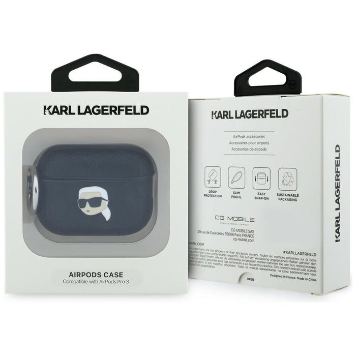 Калъф Karl Lagerfeld Monogram Karl Head за AirPods Pro 3 - черен