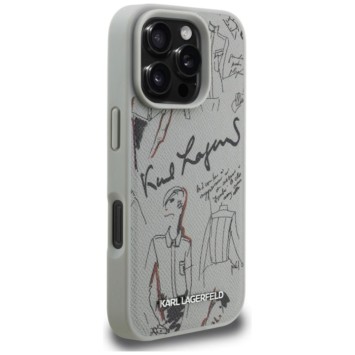 Кейс MagSafe с шарка и лого на Karl Lagerfeld за iPhone 16 Pro Max - сив