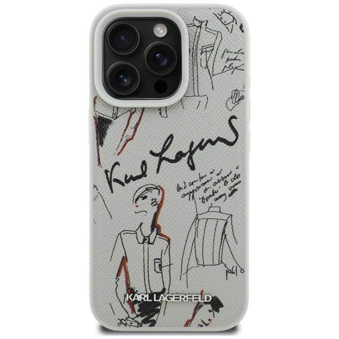 Кейс MagSafe с шарка и лого на Karl Lagerfeld за iPhone 16 Pro Max - сив
