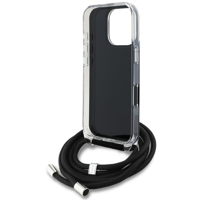 Кейс Karl Lagerfeld IML Crossbody Karl&Choupette Head за iPhone 16 Pro - черен