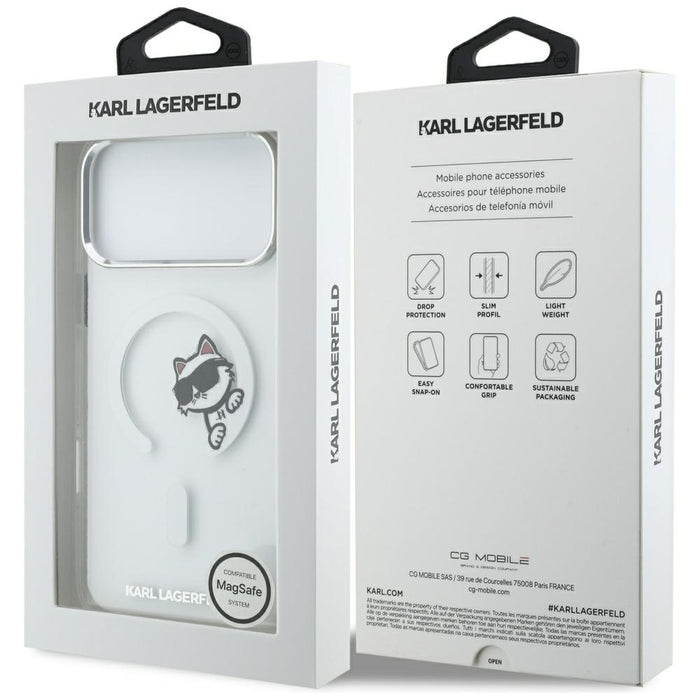 Кейс Karl Lagerfeld IML Peekaboo MagSafe за iPhone 17 Pro Max - прозрачен