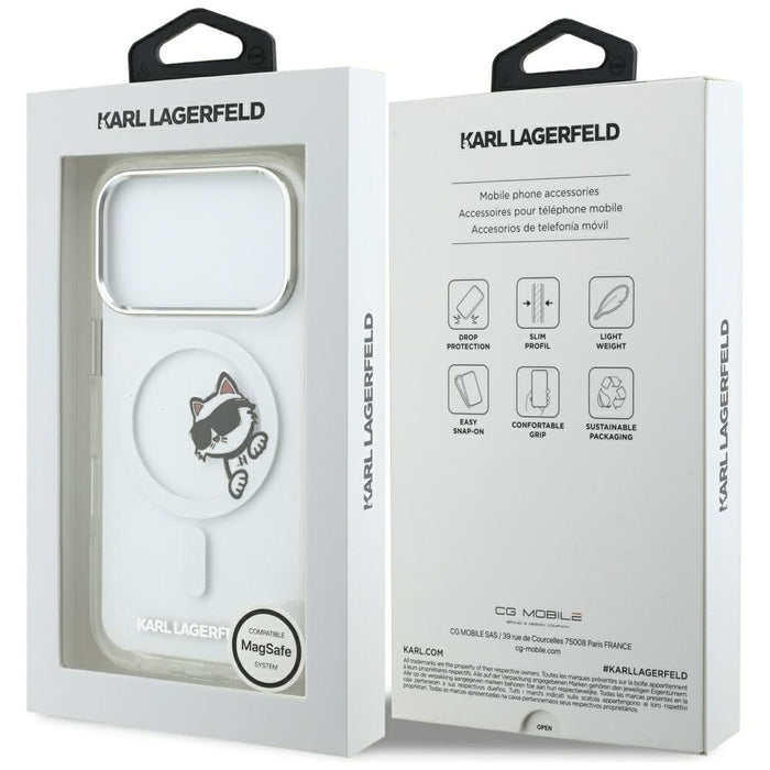 Кейс Karl Lagerfeld IML Peekaboo MagSafe за iPhone 17 Pro - прозрачен