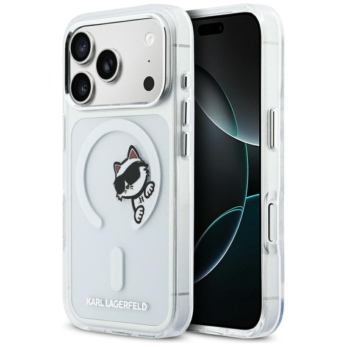 Кейс Karl Lagerfeld IML Peekaboo MagSafe за iPhone 17 Pro - прозрачен