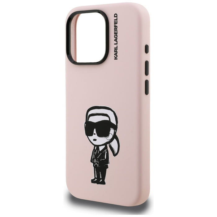 Силиконов калъф Karl Lagerfeld Karl Sketch MagSafe за iPhone 16 Pro Max - розов