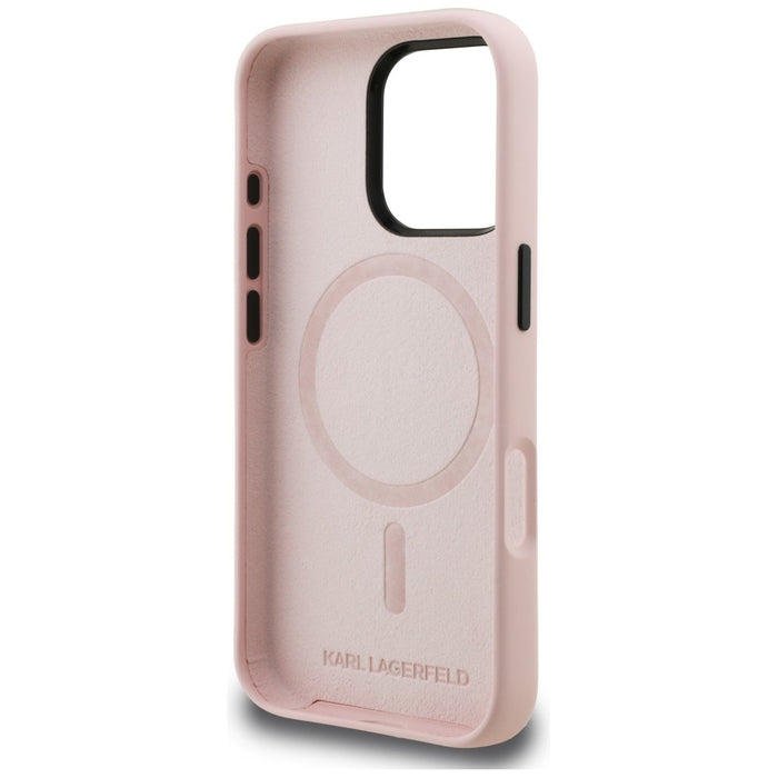 Силиконов калъф Karl Lagerfeld Karl Sketch MagSafe за iPhone 16 Pro Max - розов