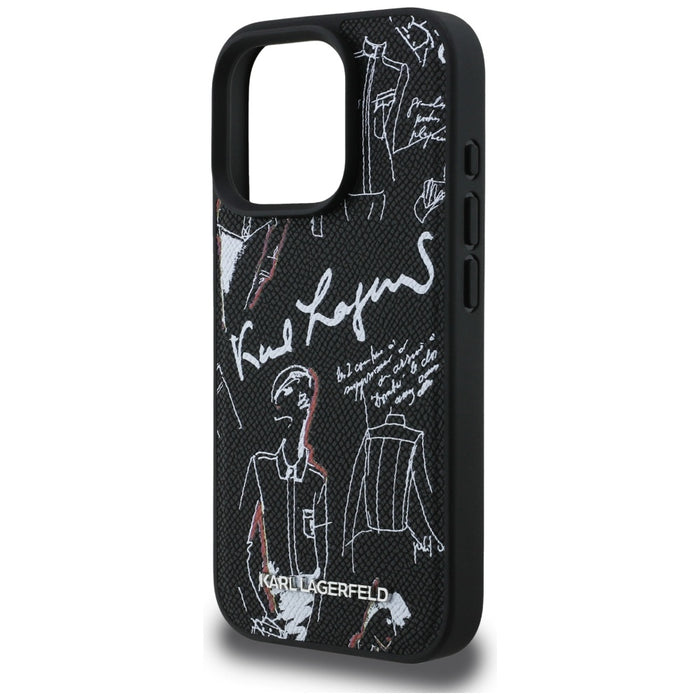 Кейс MagSafe с шарка и лого на Karl Lagerfeld за iPhone 16 Pro Max - черен