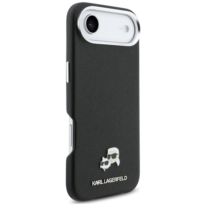 Кейс Karl Lagerfeld Karl & Choupette Head Pins Saffiano MagSafe за iPhone Air - черен