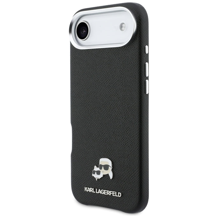 Кейс Karl Lagerfeld Karl & Choupette Head Pins Saffiano MagSafe за iPhone Air - черен