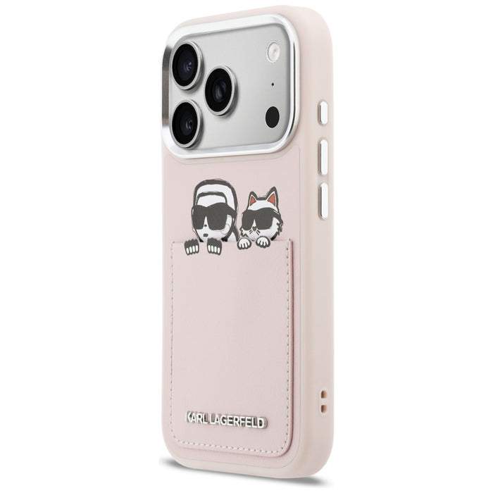Кейс Karl Lagerfeld с щампа Karl & Choupette за iPhone 17 Pro - розов
