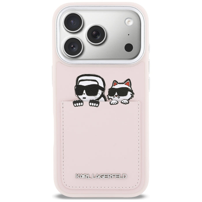 Кейс Karl Lagerfeld с щампа Karl & Choupette за iPhone 17 Pro - розов