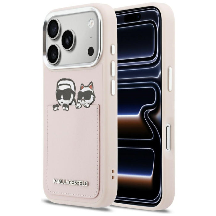 Кейс Karl Lagerfeld с щампа Karl & Choupette за iPhone 17 Pro - розов