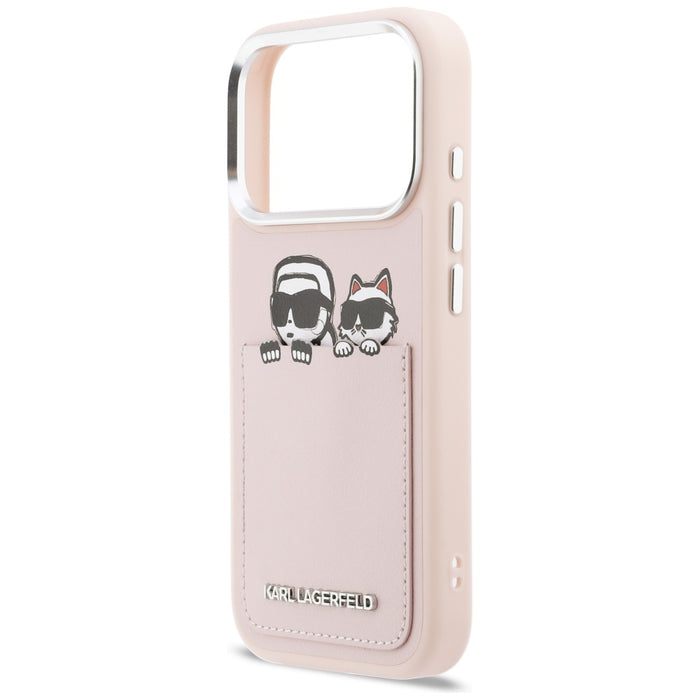 Кейс Karl Lagerfeld с щампа Karl & Choupette за iPhone 17 Pro - розов