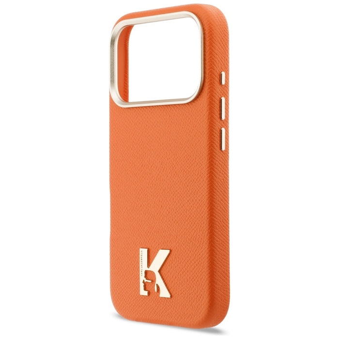 Кейс Karl Lagerfeld Karl Head Logo MagSafe за iPhone 17 Pro - оранжев